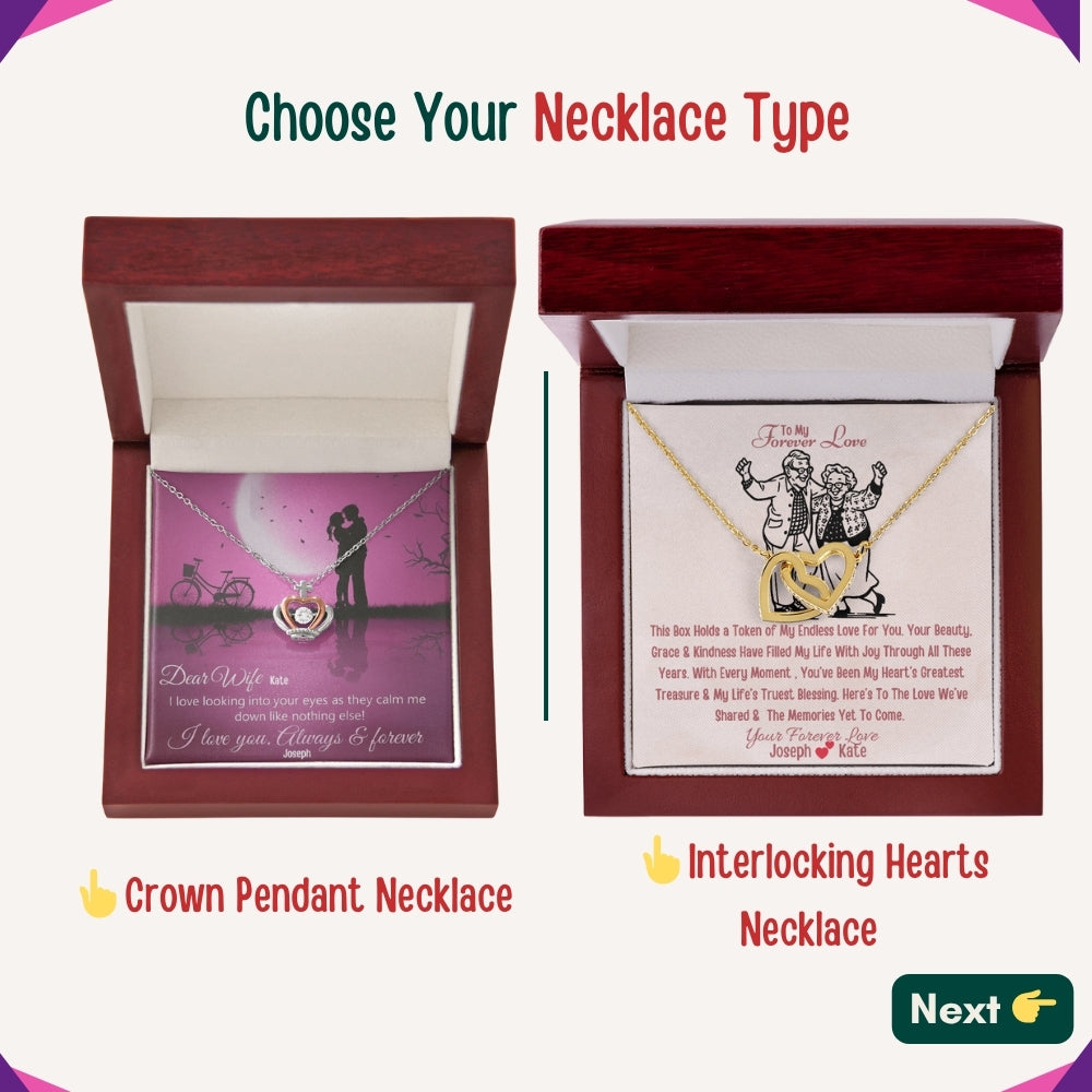 "To My Dearest Wife" – You Are My Everything, Necklace With Personalized Message Card