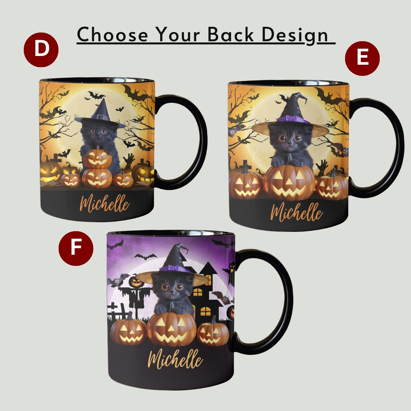 Personalized Black Cat Halloween Mug: Spooky Autumn Gift