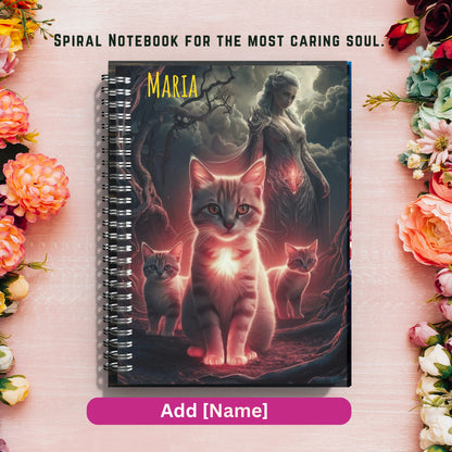 Personalized Spiral Notebook, Custom Name Journal, Floral Diary, Gratitude Journal, Personalized Gift for For Mom Mothers Day Birthday