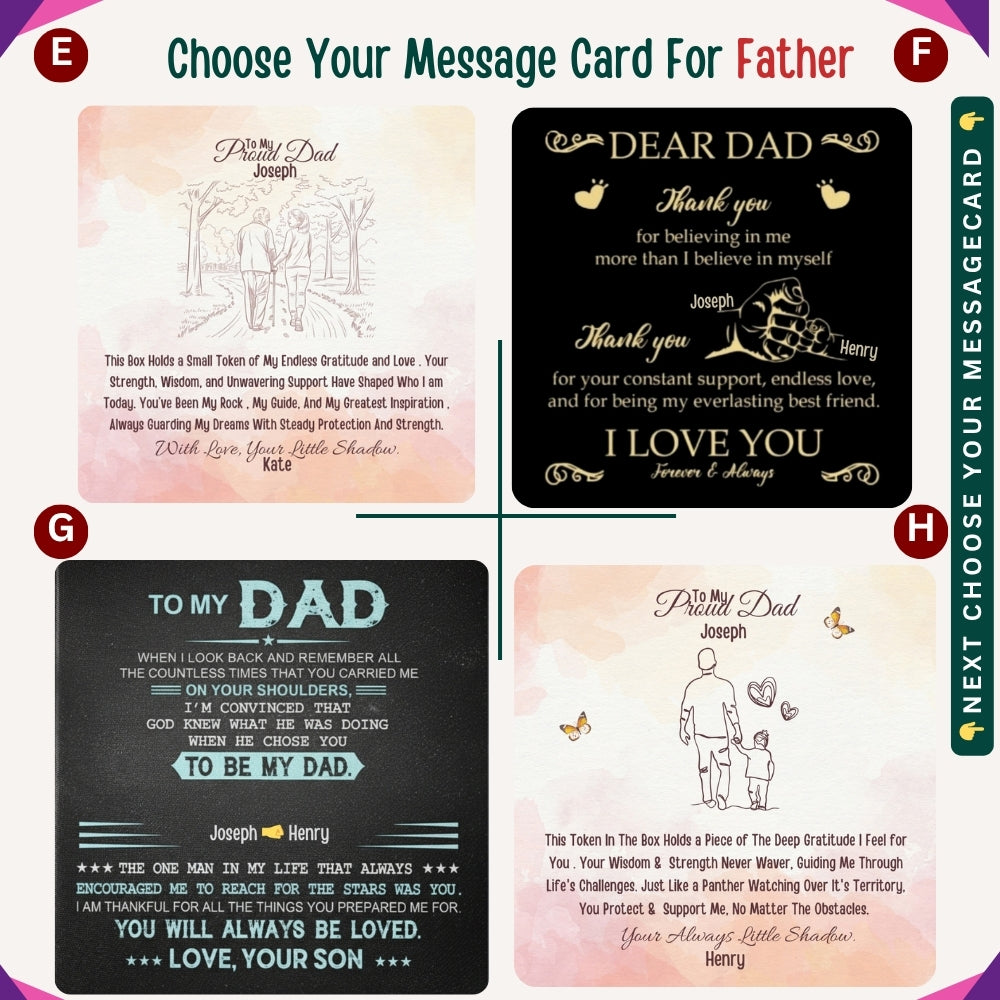 To My Incredible Dad" – You Mean the World to Me, Necklace With Personalized Message Card