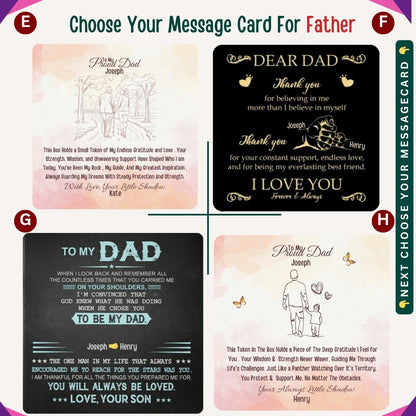 To My Incredible Dad" – You Mean the World to Me, Necklace With Personalized Message Card