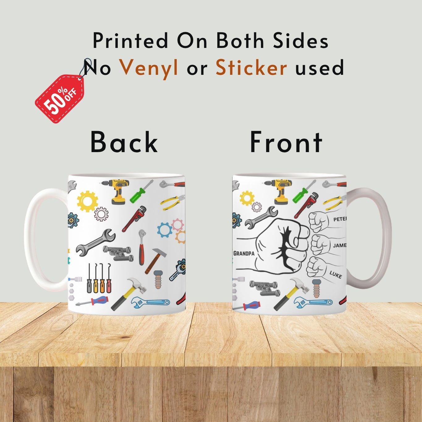 Grandpa Mug, Personalized Grandpa Cup, Custom Grandpa Gifts from Grandkids Names Grandchildren, Grandfather Birthday Fathers Day Gift