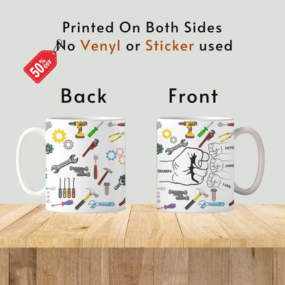 Grandpa Mug, Personalized Grandpa Cup, Custom Grandpa Gifts from Grandkids Names Grandchildren, Grandfather Birthday Fathers Day Gift