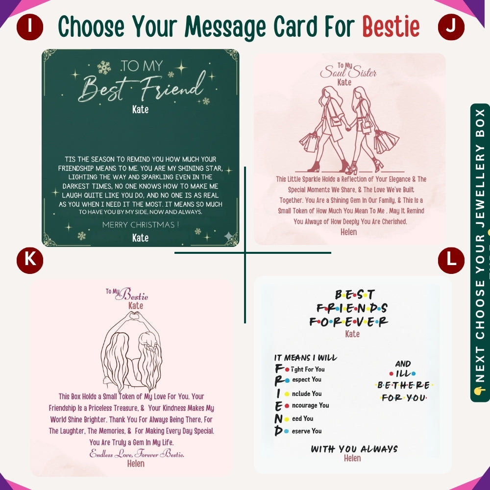 "To My Precious Bestie" – You’re One in a Million, Necklace With Personalized Message Card