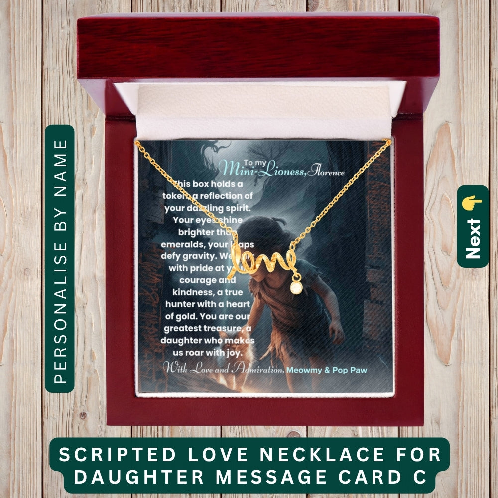 "To My Daughter, Granddaughter & Daughter-in-Law," – A Gift from the Heart, Necklace With Personalized Message Card