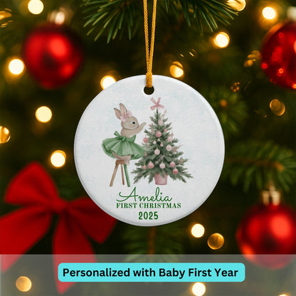 Baby Girl First Christmas Ornament, Personalized Baby Christmas Ornament, Baby's First Christmas, Christmas Keepsake, Custom Baby Ornament