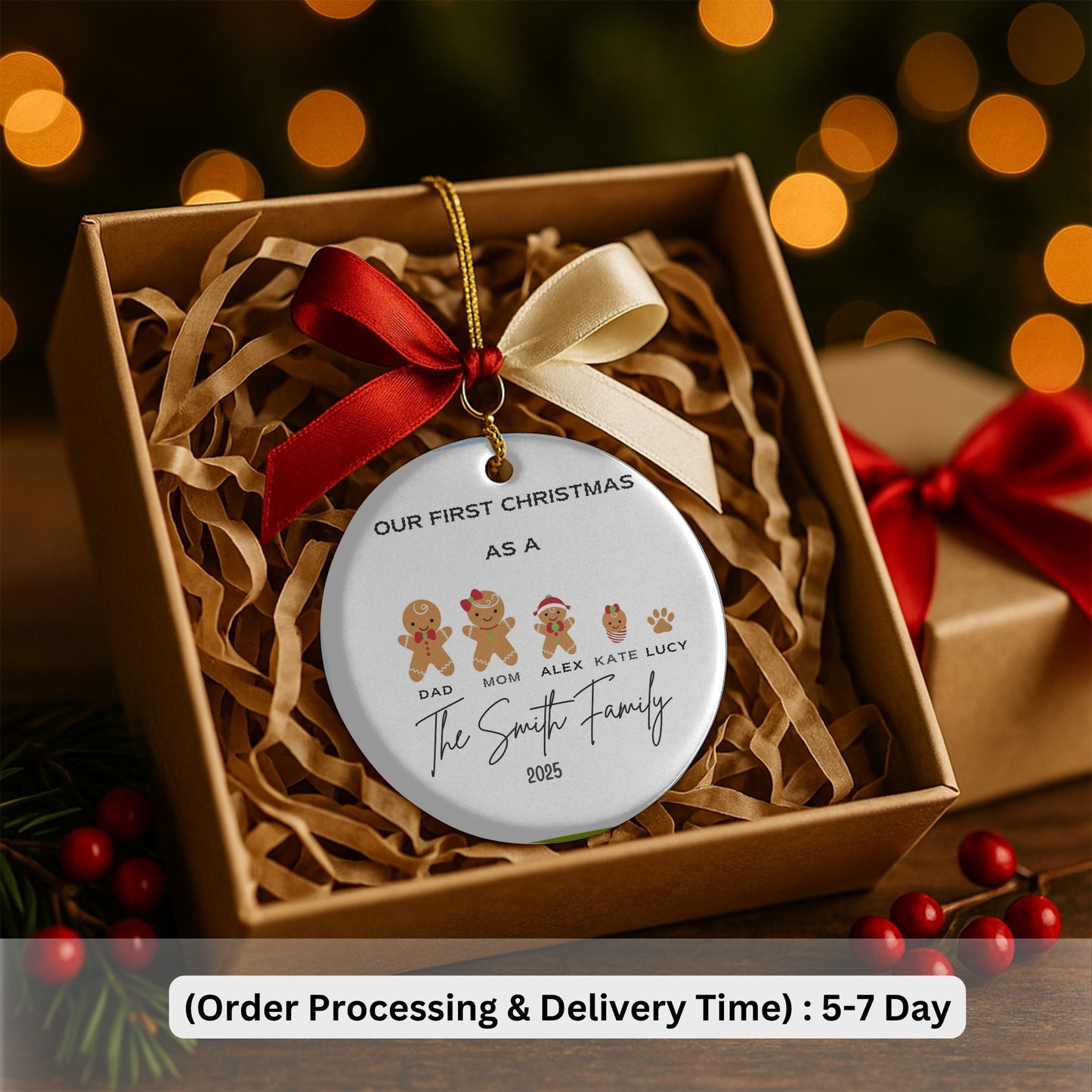 Personalized Family Ornament, Christmas Gift For Family, Family With Names, Christmas Ornament, Custom Family Keepsake, Family 2025