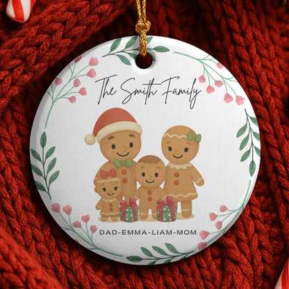 Personalized Family Ornament, Christmas Gift For Family, Family With Names,Christmas Ornament, Custom Family Gift, Custom Gingerbread Family