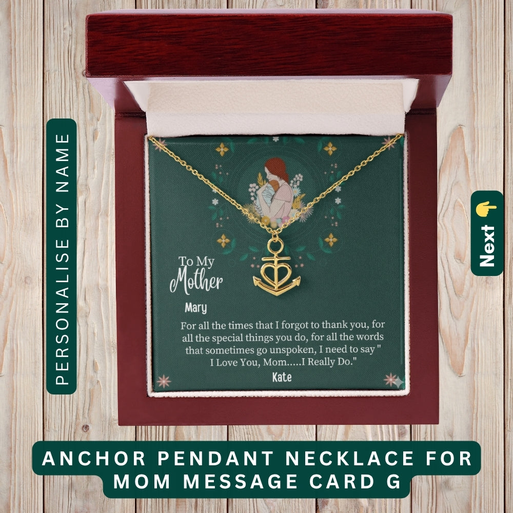"To My Beloved Mom" – With Endless Love, Necklace With Personalized Message Card