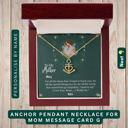 "To My Beloved Mom" – With Endless Love, Necklace With Personalized Message Card