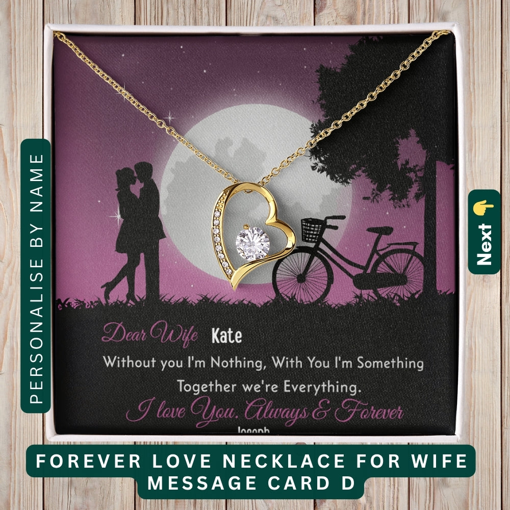 "To My Loving Wife" – Forever in My Heart, Necklace With Personalized Message Card