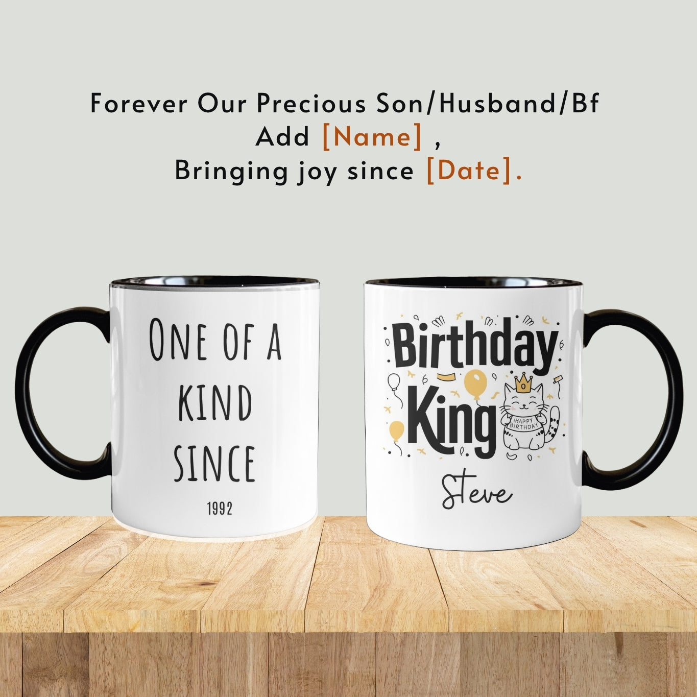 Funny Mug, Son Gift, Personalised Name Cat Mug, Son Birthday Gift, Graduation Gift for Son, Son Christmas Gift from Mom Dad