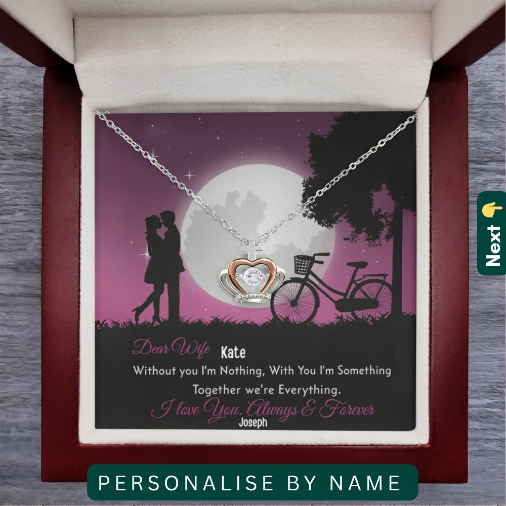 "To My Dearest Wife" – You Are My Everything, Necklace With Personalized Message Card
