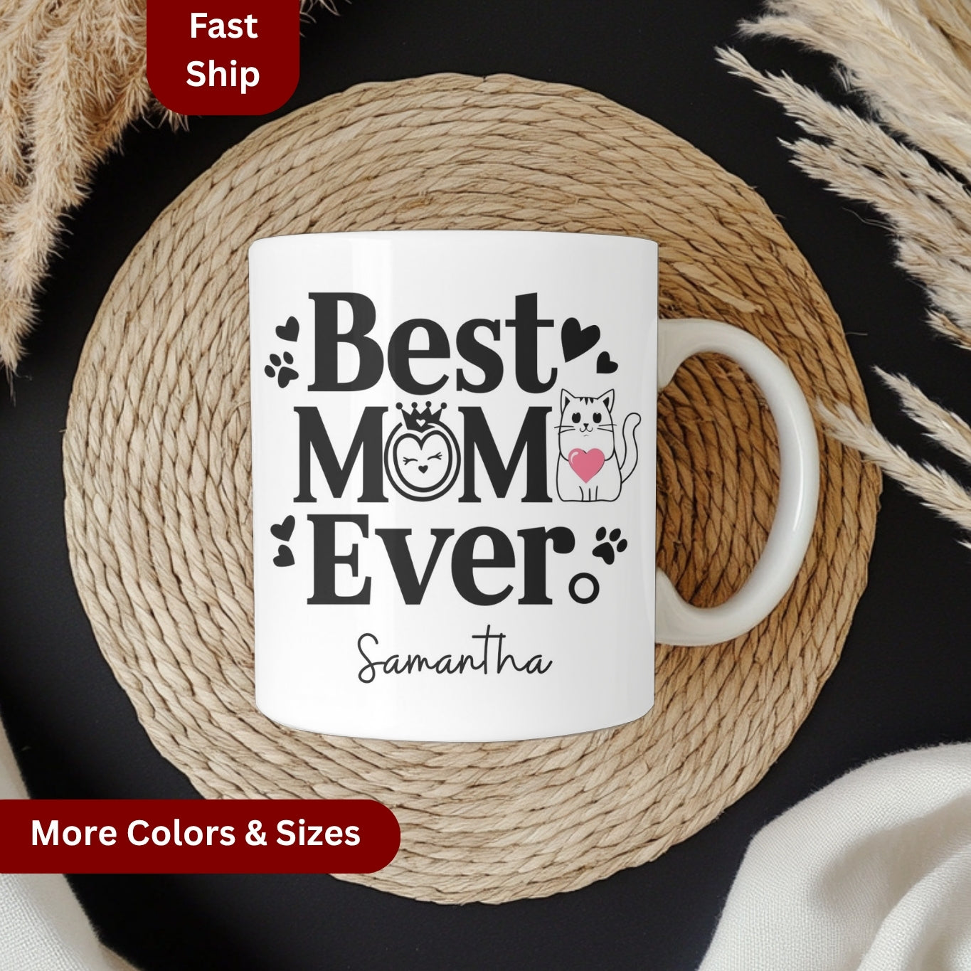 Best Cat Mom Ever Mug, Personalized Best Cat Mom Mug, Best Cat Mom Coffee Mug, Cat Mom Lover Mug, Birthday Gift For Cat Mom