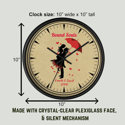 Personalized Anniversary Gift for Couple | Custom Wedding Gift for Him and Her | Engraved First Anniversary Present | Unique Wall Clock