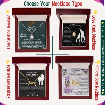 "To my Daughter,GrandDaughter,Daughter In Law" - You Are My Heart and My Happiness, Necklace With Personalized Message Cards.