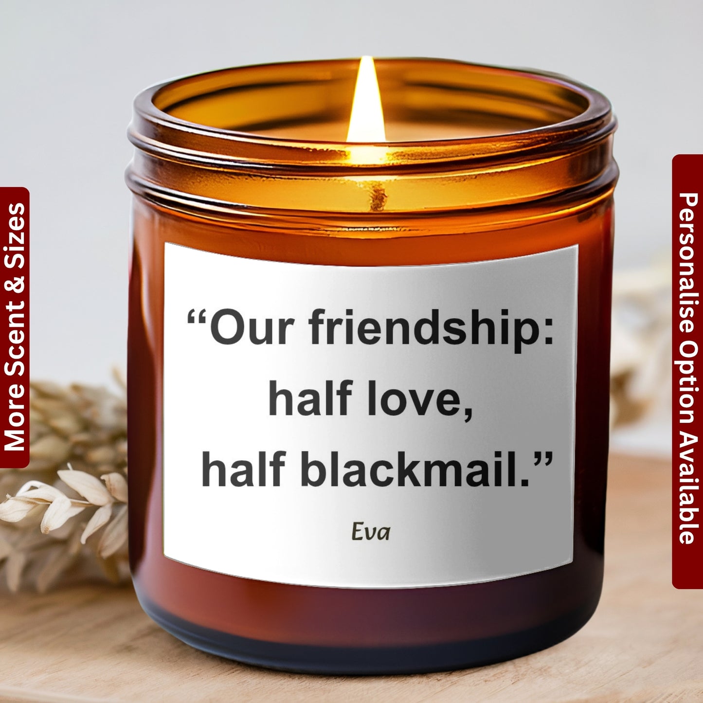 Personalized Birthday Gift for Friend! Funny Candle Gift, Friend Birthday Gift, BFF Gift, Gag Gift, Housewarming Gift Our Friendship