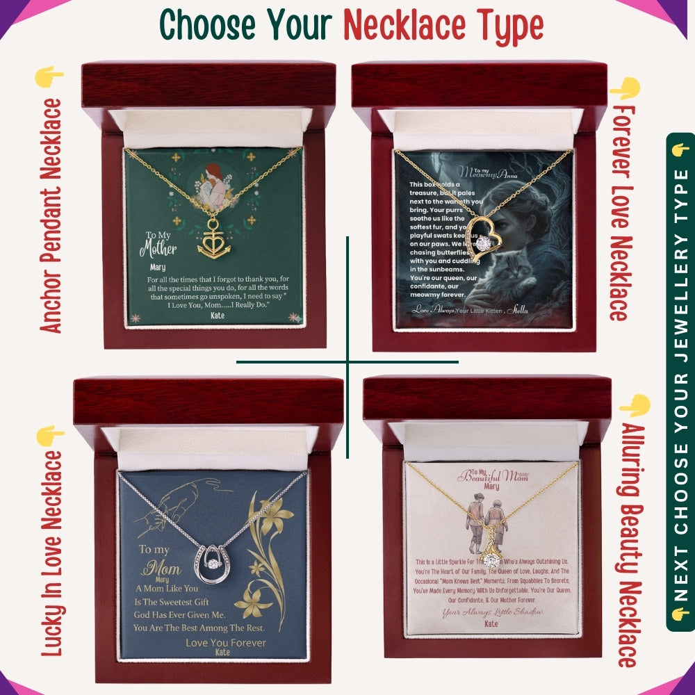 "To My Dearest Mom" – You Are My Everything, Necklace With Personalized Message Card