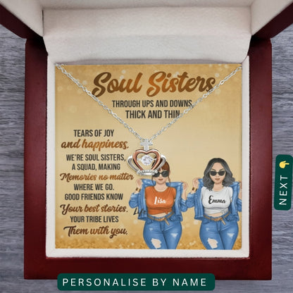 To My Loving Sister" – No Matter Where We Go, Our Bond Will Never Break, Necklace With Message Card