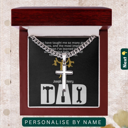 To My Incredible Dad" – You Mean the World to Me, Necklace With Personalized Message Card