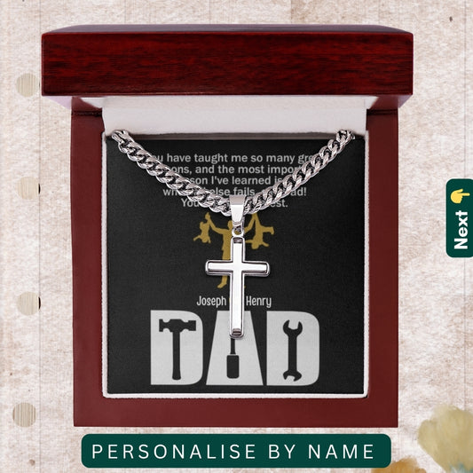 To My Incredible Dad" – You Mean the World to Me, Necklace With Personalized Message Card