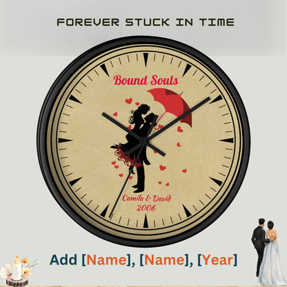 Personalized Anniversary Gift for Couple | Custom Wedding Gift for Him and Her | Engraved First Anniversary Present | Unique Wall Clock