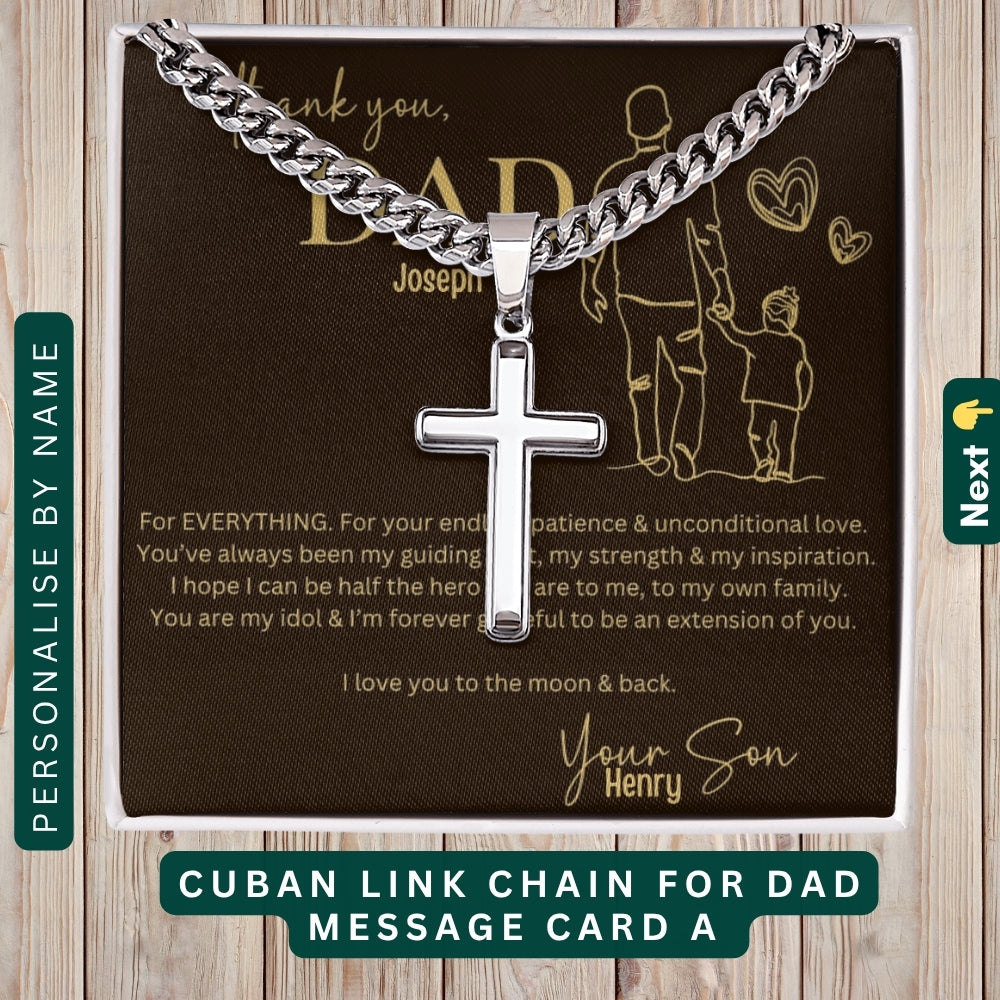 To My Incredible Dad" – You Mean the World to Me, Necklace With Personalized Message Card