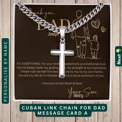 To My Incredible Dad" – You Mean the World to Me, Necklace With Personalized Message Card