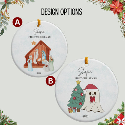 Custom Baby's First Christmas Bauble,Christmas Gifts for Kids, Custom Keepsake Christmas Ornament, New Baby Gifts,Christmas Tree Decor.