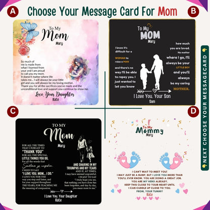 "To My Beloved Mom" – With Endless Love, Necklace With Personalized Message Card