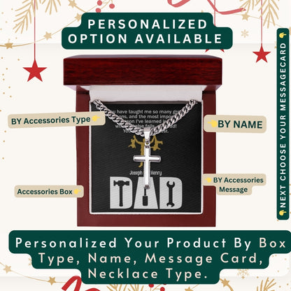 To My Incredible Dad" – You Mean the World to Me, Necklace With Personalized Message Card
