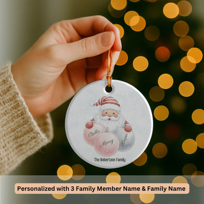 Personalized Family Ornament, Christmas Gift For Family, Family With Names, Christmas Ornament, Santa Ornament, Custom Family Gift