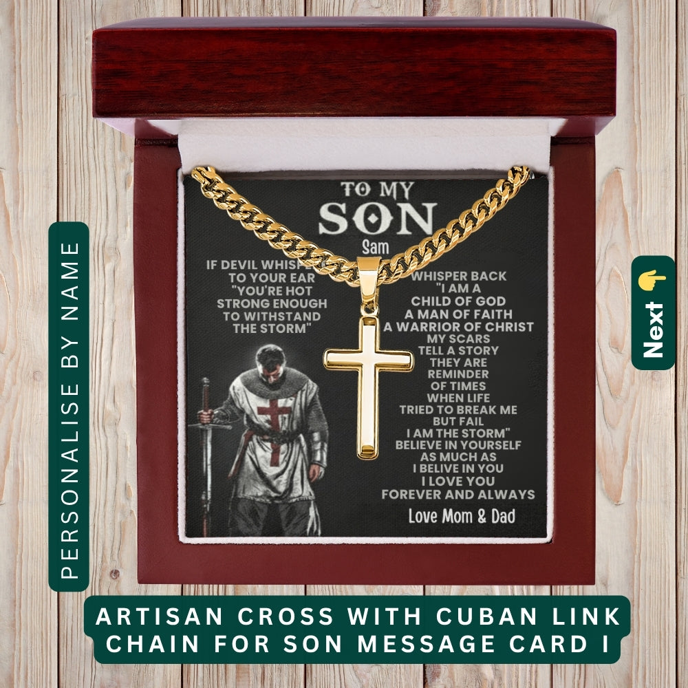 "To My Brave Son" – Accessories With Personalized Message Card