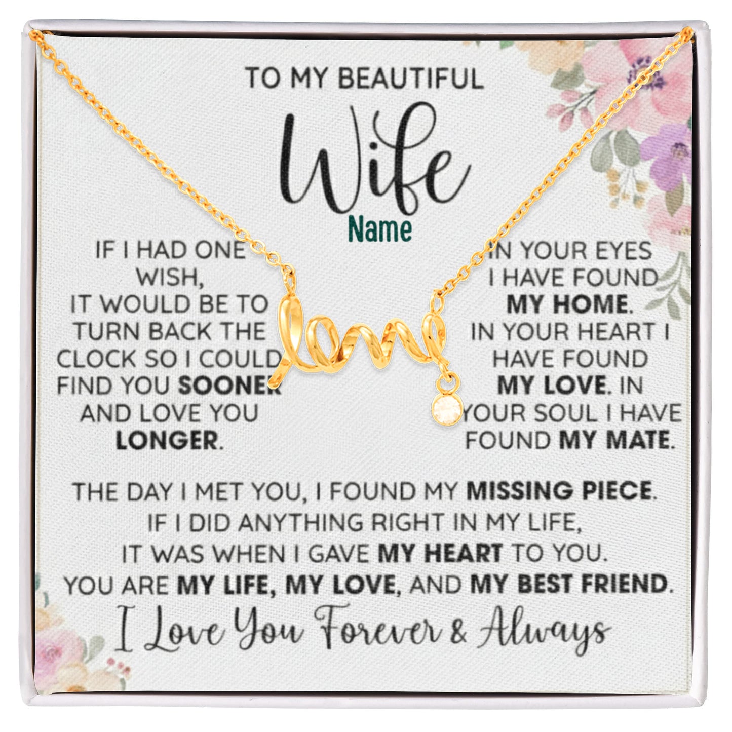 To My Loving Wife — A Necklace That Says Everything My Heart Feels 📍