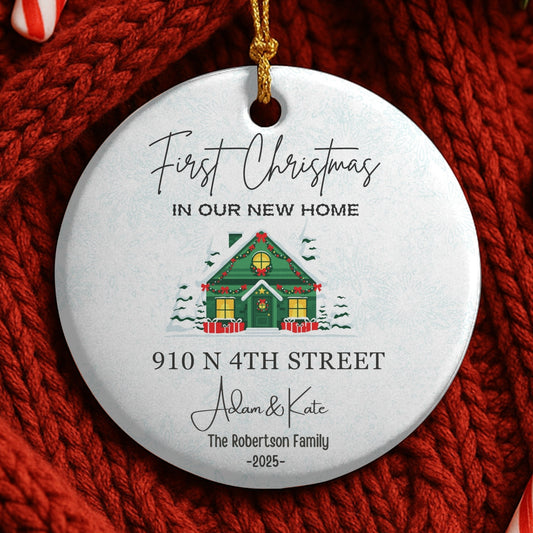 New Home Ornament, New Home Christmas Ornament 2025, Our First Christmas in Our New Home, Christmas Tree New Home Ornament, Address Ornament
