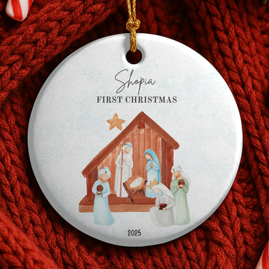 Custom Baby's First Christmas Bauble,Christmas Gifts for Kids, Custom Keepsake Christmas Ornament, New Baby Gifts,Christmas Tree Decor.
