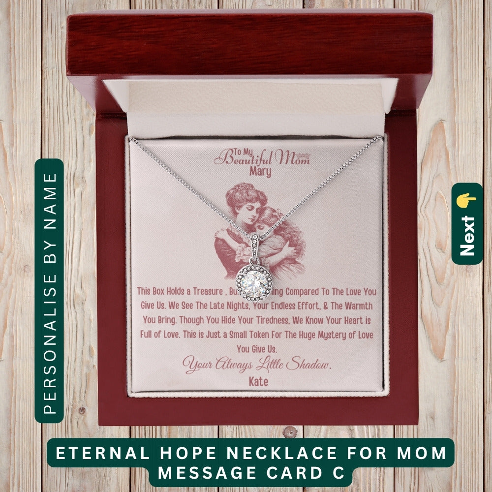 "To My Dearest Mom" – You Are My Everything, Necklace With Personalized Message Card