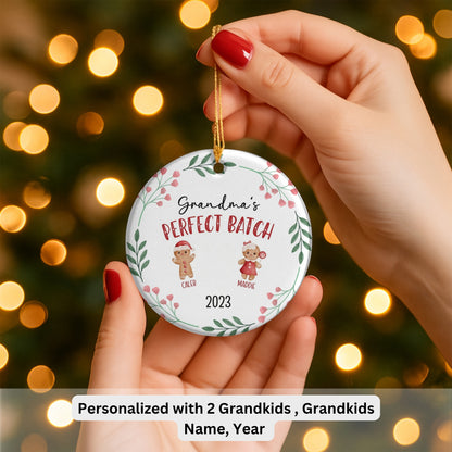 Custom Grandma Christmas Ornament, Personalized 2025 Ornament, Grandkids Names, Keepsake Gift, Perfect Batch Grandma Ornament With Grandkids