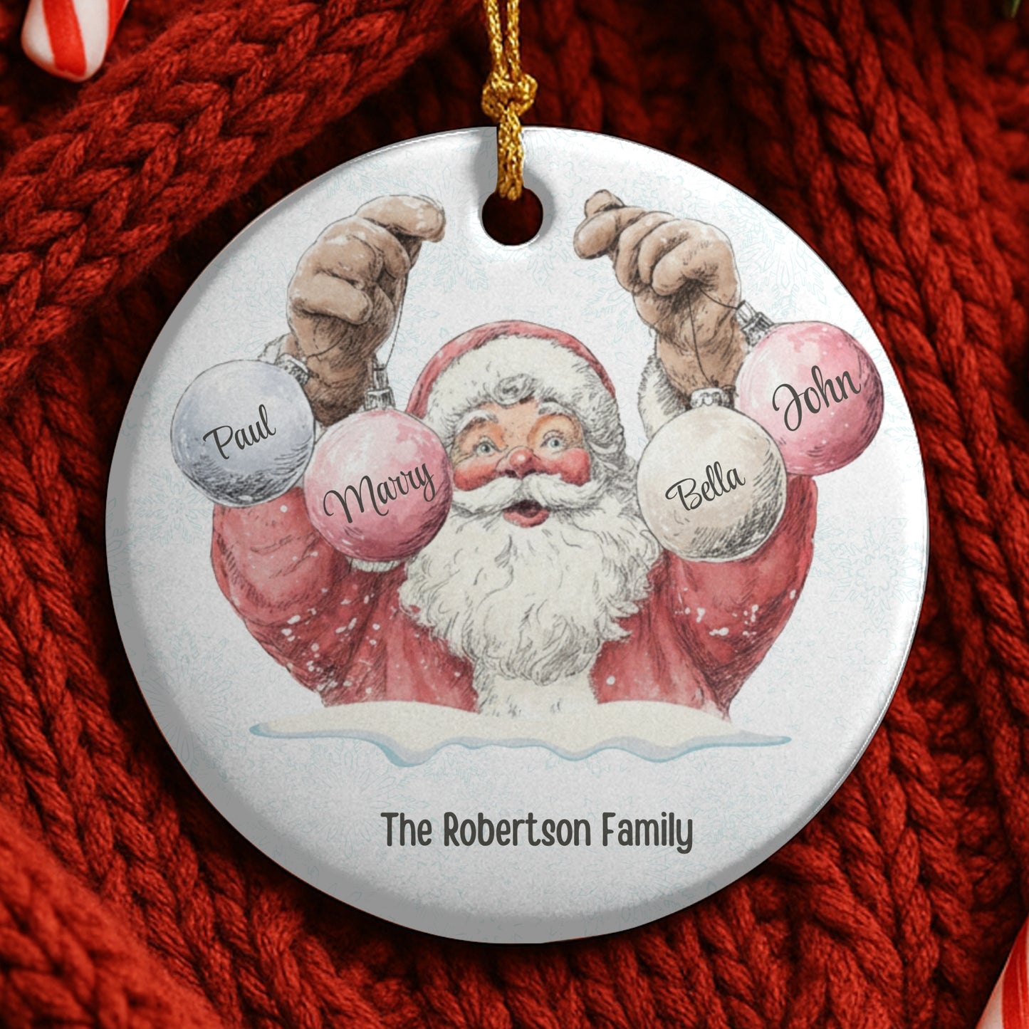Personalized Family Ornament, Christmas Gift For Family, Family With Names, Christmas Ornament, Custom Family Gift, Santa Ornament