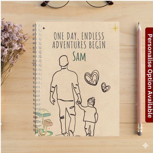 Custom Spiral Notebook, Personalized Name Journal, Floral Diary, Daily Gratitude Journal, Unique Gift for Dad, Father’s Day Present