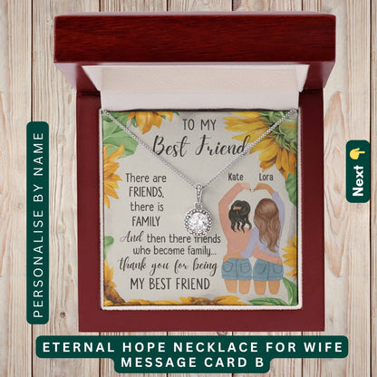 "To My Precious Bestie" – You’re One in a Million, Necklace With Personalized Message Card