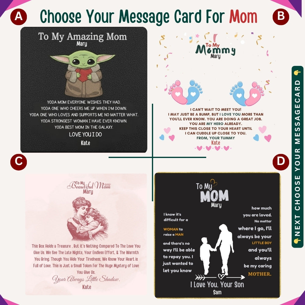 "To My Dearest Mom" – You Are My Everything, Necklace With Personalized Message Card