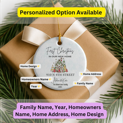 New Home Ornament, New Home Christmas Ornament 2025, Our First Christmas in Our New Home, Christmas Tree New Home Ornament, Address Ornament