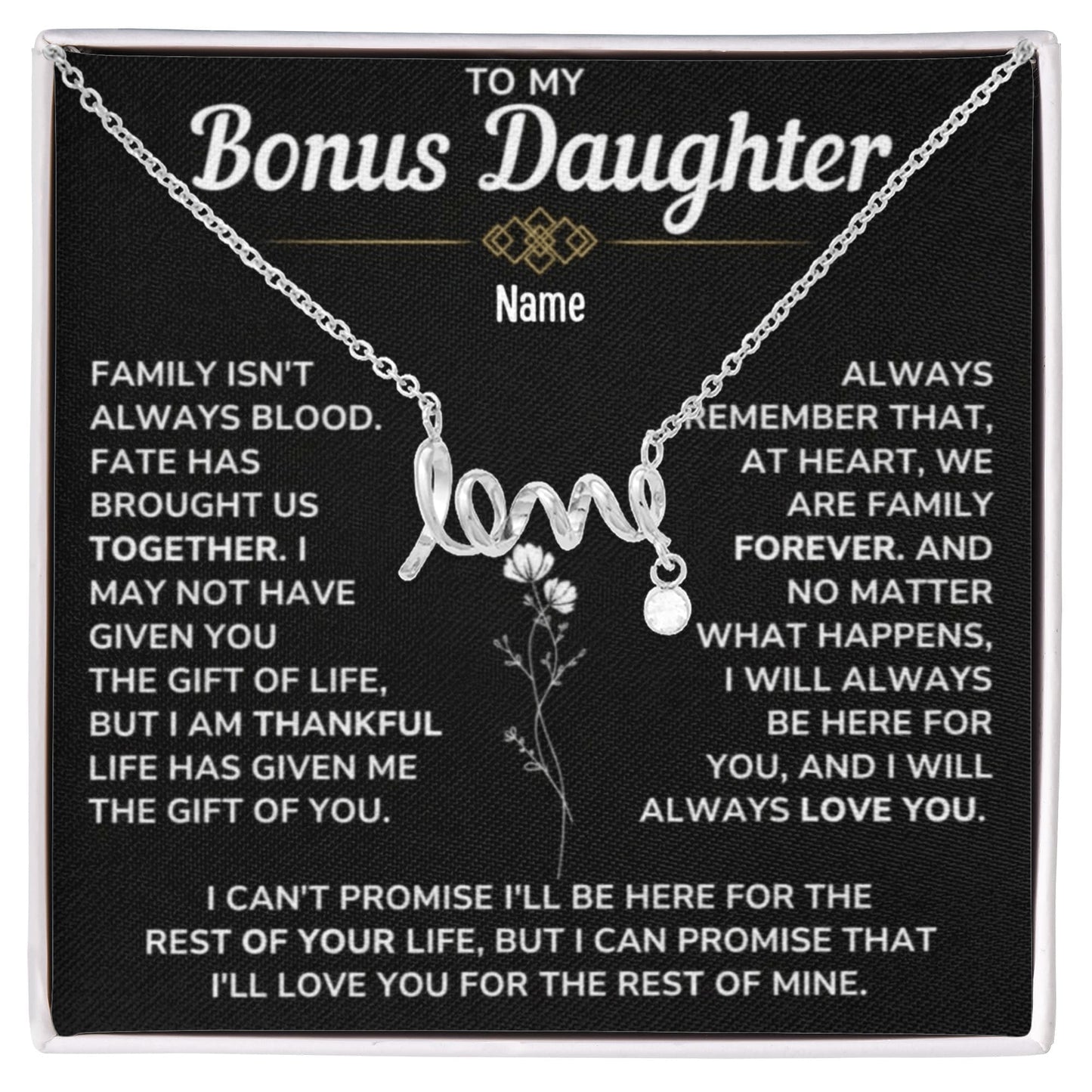 To My Bonus Daughter — A Necklace She’ll Carry in Her Heart Forever 📍