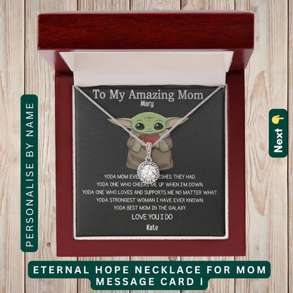 "To My Beloved Mom" – With Endless Love, Necklace With Personalized Message Card