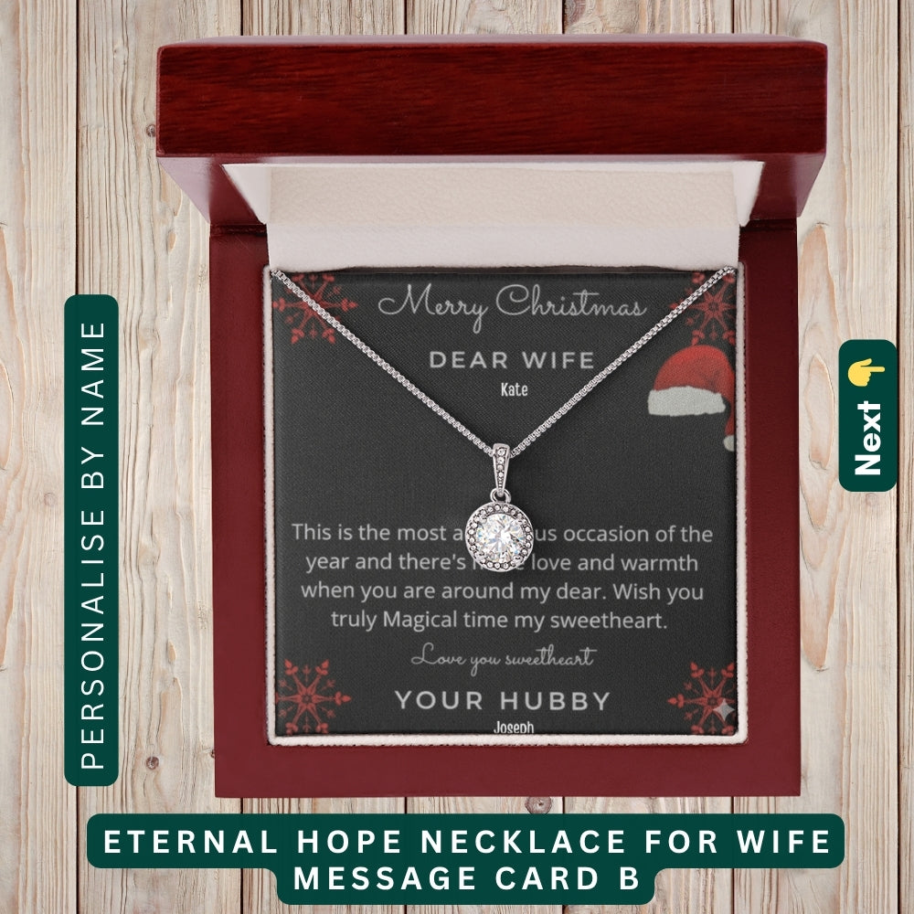 "To My Beloved Wife" – With Endless Love, Necklace With Personalized Message Card