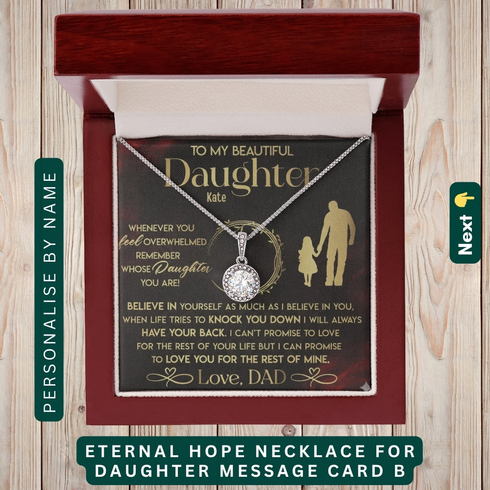 "To My Daughter, Granddaughter, and Daughter-in-Law" – With Love and Pride, Necklace With Personalized Message Card