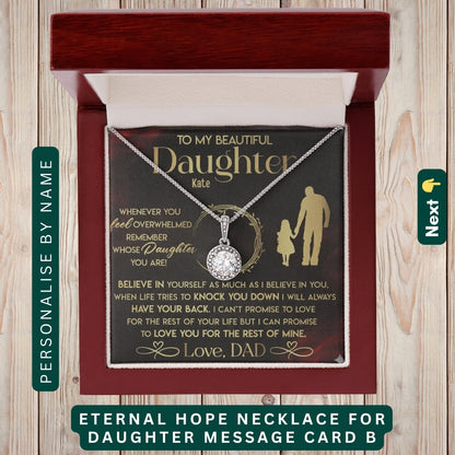 "To My Daughter, Granddaughter, and Daughter-in-Law" – With Love and Pride, Necklace With Personalized Message Card
