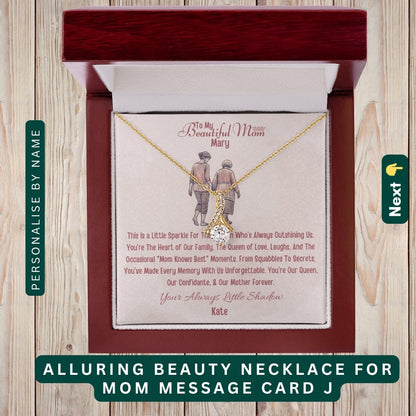 "To My Beloved Mom" – With Endless Love, Necklace With Personalized Message Card
