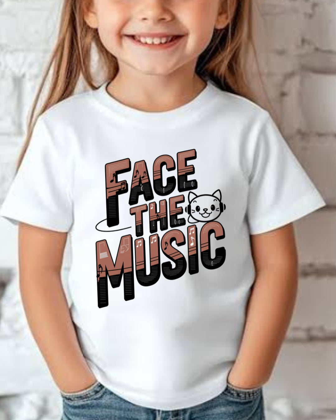 Face The Music kid Heavy Cotton Tshirt